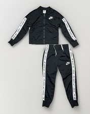 Nike Track Suit Set Kids Size Small Pant  Jacket Zip Up Black/White