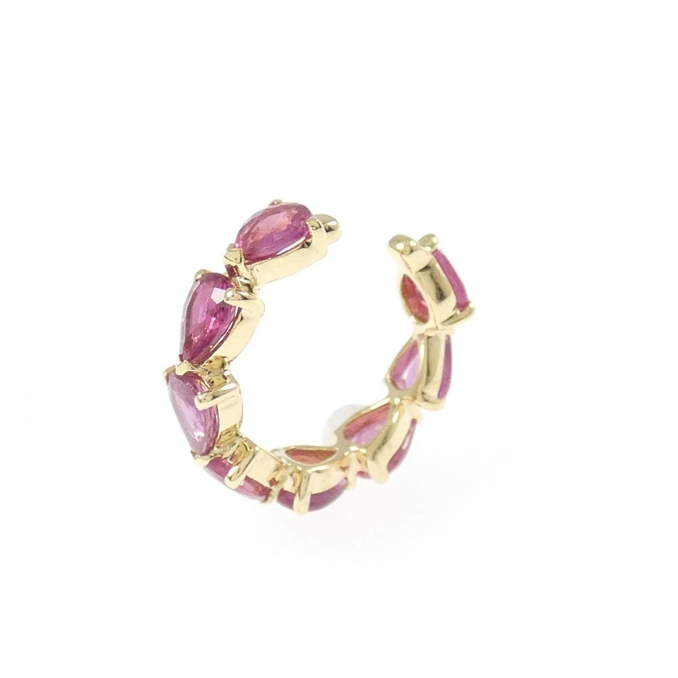 Authentic K18YG Ruby Ear cuff 1.43CT Single Earrings  #230-000-095-9246 - Image 2 of 4