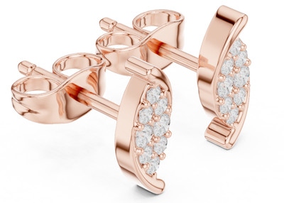 Certified Natural VVS1 D Diamond Designer Exquisite Stud Earring 14k Gold Over