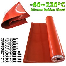 Red Soft Silicone Rubber Sheet High Temp Mat Plate Pad 100-2000mm Various Size