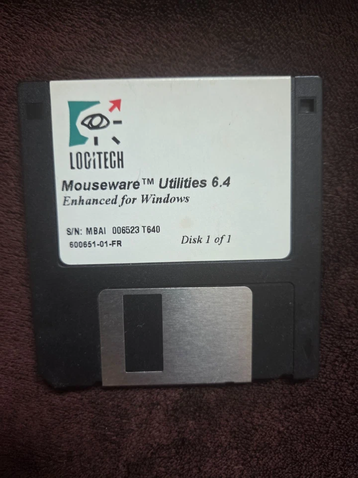 Disquette Logitech MouseWare Utilities 6.4 Enhanced – Windows – De collection - Photo 1/1