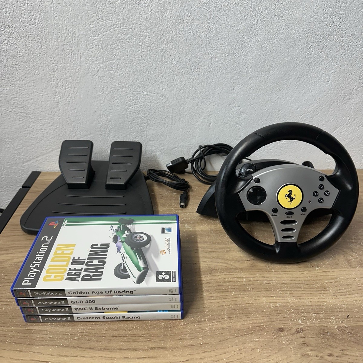 Thrustmaster Ferrari Challenge Racing Wheel Foot Pedals PS2 PS