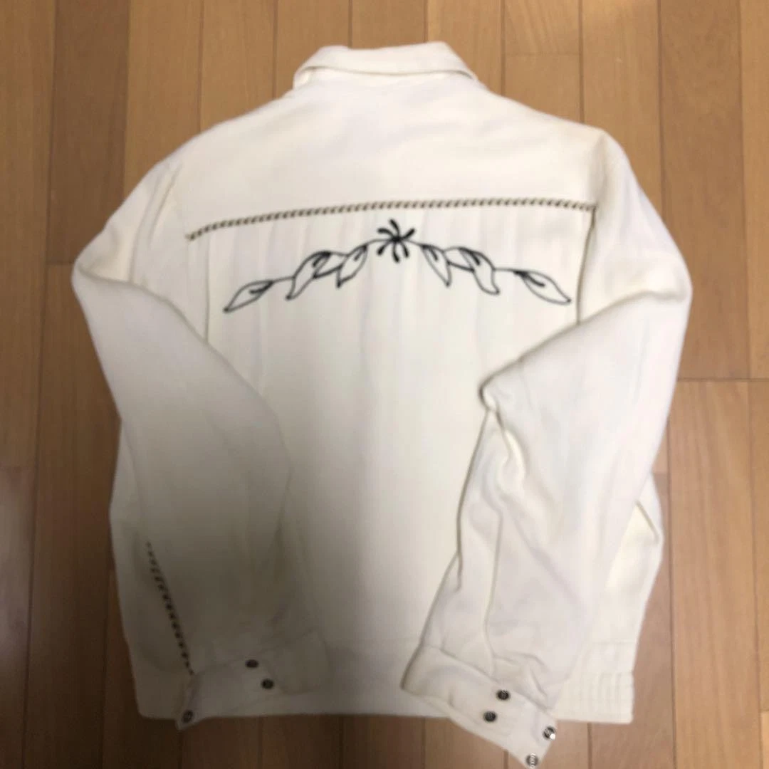 OFF WHITE Giacca western anni 50 MAC MURRAY gabardine blouson bianco sporco vintage M