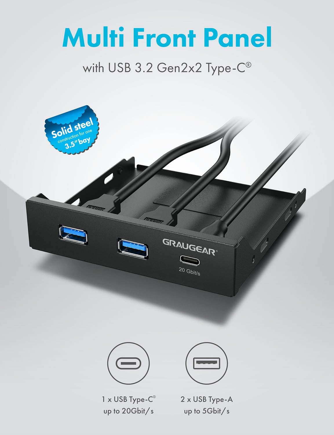 Centro frontal GRAUGEAR de 35 pulgadas con puerto USB Hub 20Gbps USB C y puertos USB 3.0 de expansión, imagen 8