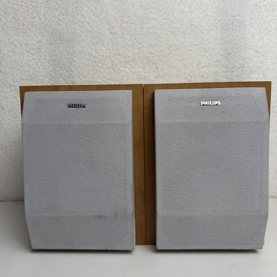 Philips FWB-MC50/17 Bookshelf Speakers 6 Ohm Pair Tested Light Wood Toned 10.5''
