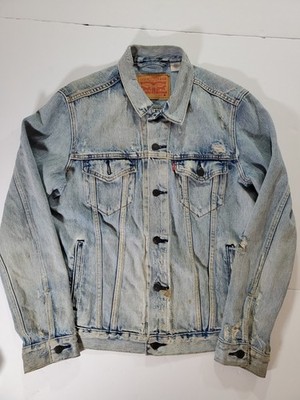 Vtg 90's Levis Denim Red Tab Jean Trucker Jacket Classic Denim