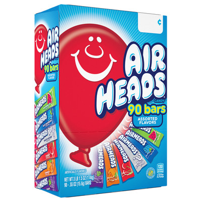 Airheads, 0.55 Oz, Variety Pack, 90-Count Chewy Fruity Candy