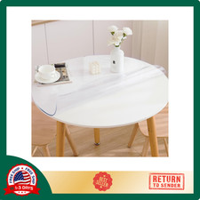 54 Inch Round Clear Table Cover Protector, Clear Round Protector for Dining Room