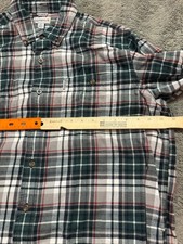 Carhartt Flannel Shirt Mens XL Tall Black Red White Plaid Relaxed Fit