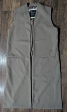 Cavalini Original Women's Sleeveless Long Open Lab Coat Style Taupe Blazer Large