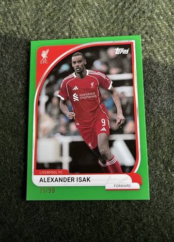 Topps Liverpool Collector Tin 2025/26 - Alexander Isak - Green Parallel /99 Mint