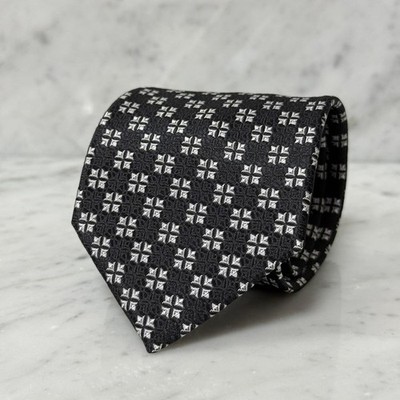 Beautiful Condition dunhill Tie Black Shadow Silk