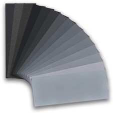 15-Piece Assorted Grit Sandpaper Set 80 To 3000 for Cars & Furniture - 23x9 cm