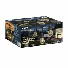 Feit 48ft (14.6m) 26 Bulbs Indoor/Outdoor Weatherproof String Lights Set New UK