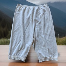 Cuddl Duds Petti Pants Bermuda Shorts Lace Trim Small White be warmer