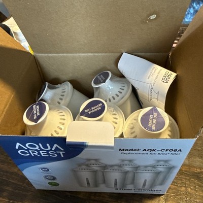 AquaCrest Model AQK-CF06A 5 Pack Brita Filter Replacement Mavea Water NIP Aqua 