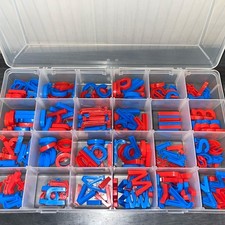 Montessori Letters Movable plastic Alphabet red blue letters with Box for words