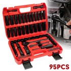 95Pcs 3/8" Drive Impact Socket Wrench SAE & Metric Bits Universal Joint