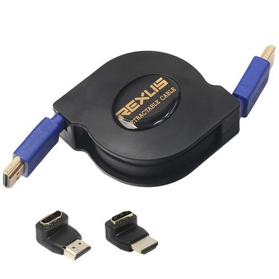 Retractable HDMI Cable Super Speed 1 M/1.8M 3 in 1 3D + 90°/270° Male to Fema...