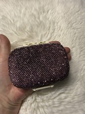 Bling Travel Pill Organizer Cute Pill Box with Rhinestone purple