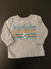 NFL Team Apparel Miami Dolphins Baby Long Sleeve Tee 12 Months Football Q