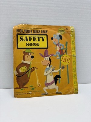 Huck Yogi & Quick Draw Safety Song Little Golden Record 45 RPM