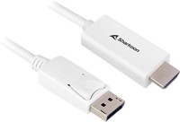 Sharkoon Adapterkabel Displayport 1.2 > Hdmi 4K Weiß, 3 Meter