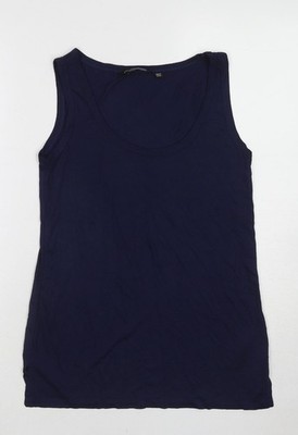 Dorothy Perkins Damen Blau Viskose Basic Tank Größe 10 U-Ausschnitt