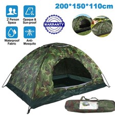 2 Man Waterproof Two Person Dome Tent Camouflage For Outdoor Fishing Camping UK