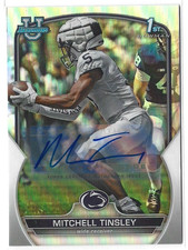 2022 Bowman U MITCHEL TINSLEY Refractor Autograph Penn State Lions Auto /499 RC!