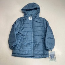WHALES TAIL Fleece Lined Hooded Full Zip Up Winter Coat Boy's Sz 6 Dusty Blue