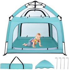 Portable Baby Playpen with Canopy, Infant Play Yard, Beach Tent, Mosquito Net...