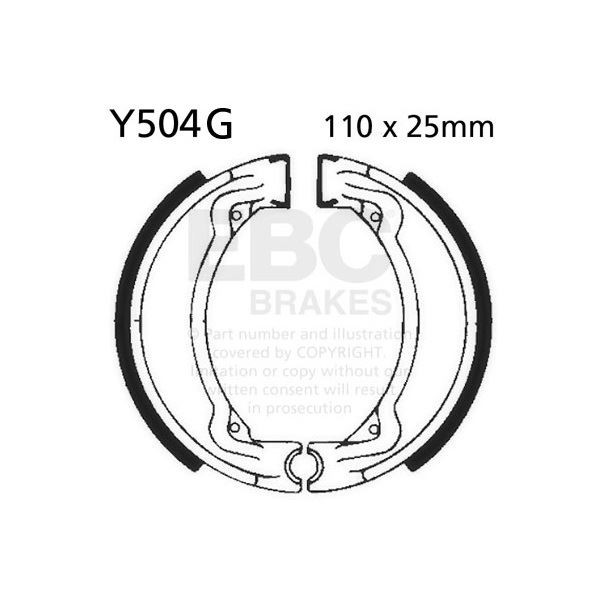 EBC Grooved Brake Shoe Set Rear Left for Yamaha TY 80 1977