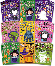 24 Sheets Halloween Stickers for Kids Crafts and Party Favor Gift Bags