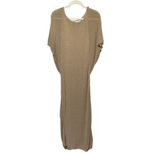 ZARA Linen Blend Knit Maxi Dress Brown Women's Size Medium