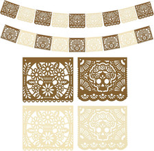 2 Pack Papel Picado Banner Dia De Los Muertos Decor Day of The Dead Ofrenda Alta