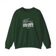 Lacoste Men's Logo Crewneck Sweatshirt Classic Fit  1927 Retro Graphic