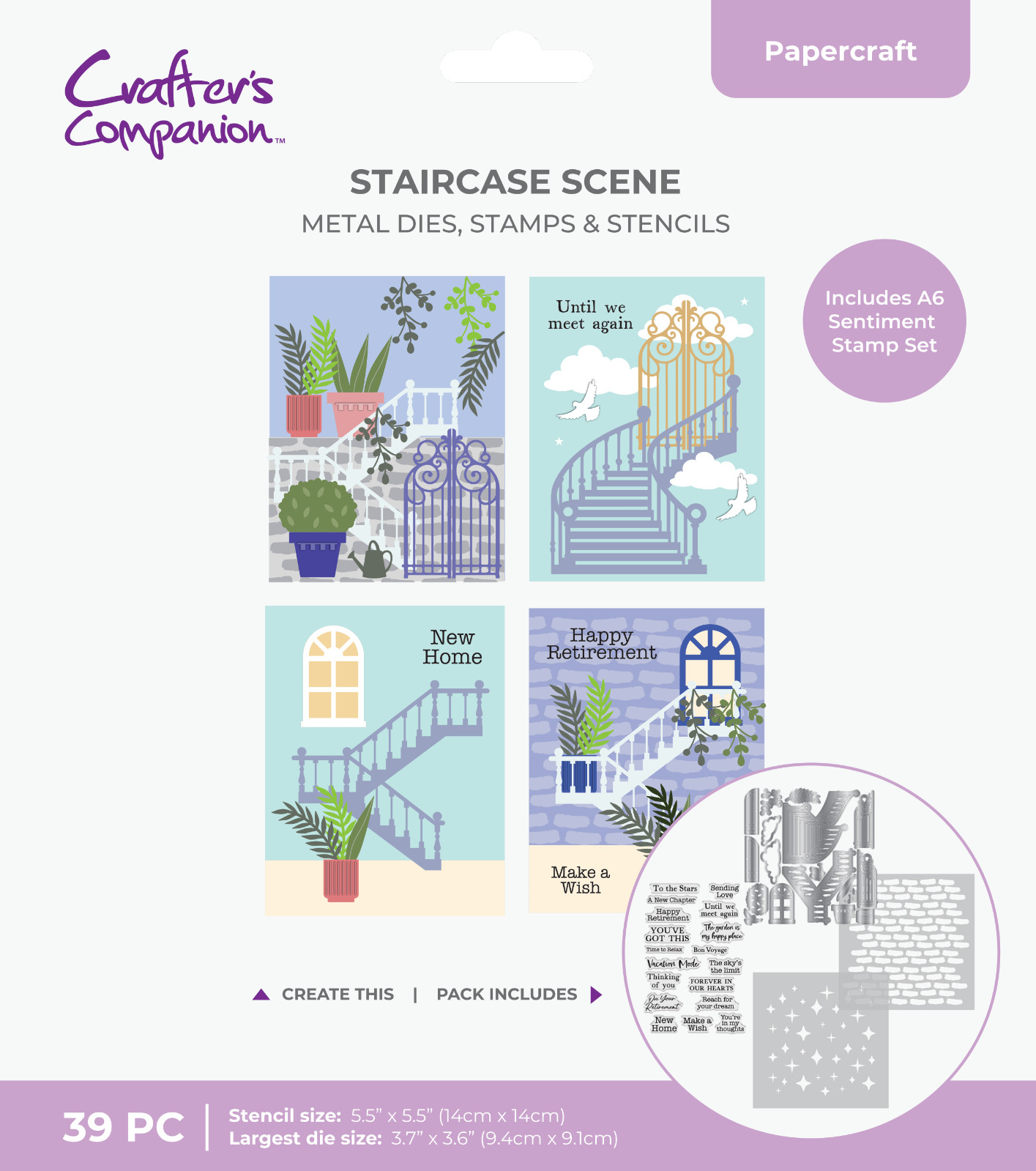 Crafters Companion - Staircase Scene Collection - Stamp, Die & Stencil