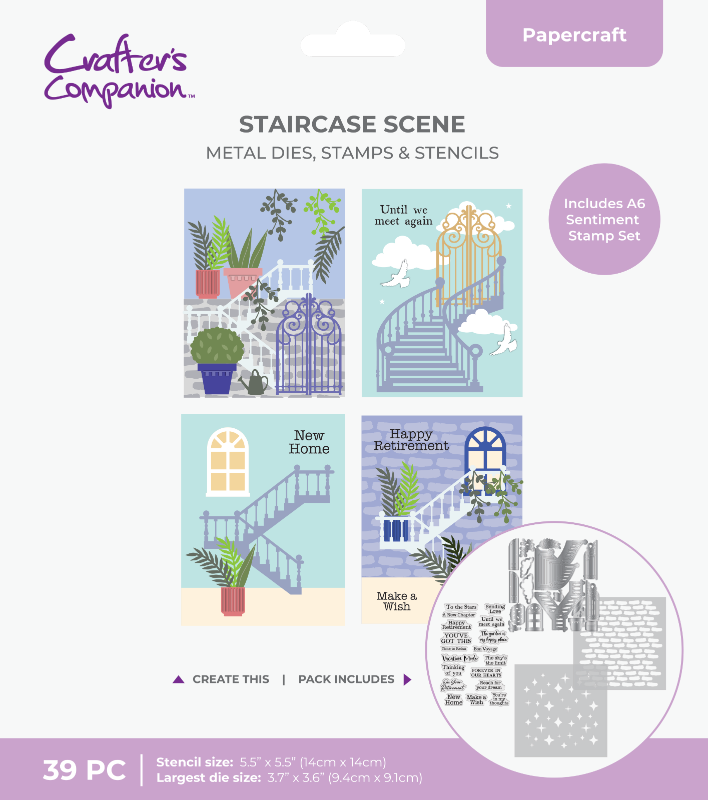 Crafters Companion - Staircase Scene Collection - Stamp, Die & Stencil