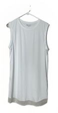 Athleta Dress Womens M Sleeveless White Sheer Hem Stretch Short