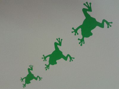 3 x grüner Frosch Auto Stoßstange Aufkleber - 3 verschiedene Größen 3'''' 4'''' 5'''' hoch
