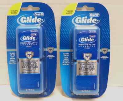 2- Pack- Oral-B Glide Advanced Floss-Fresh Mint-38.2 yd