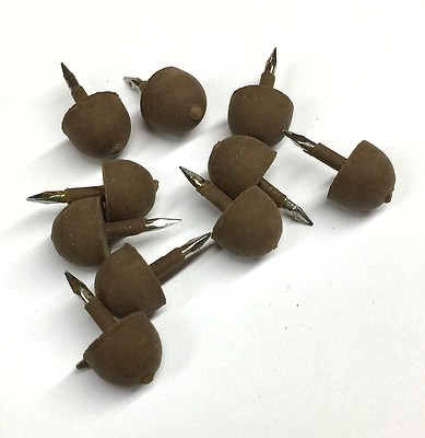 3/8'' Brown Rubber Head Nail Piano Cabinet Bumper 10 Pack