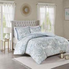 MADISON PARK ISLA 3PIECES REVERSIBLE DUVET COVER SET SIZE FULL/QUEEN NIP