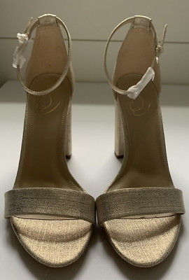 Sam Edelman Yaro Womens Jute Textured Leather Mesh Sandal Heels Size 10M