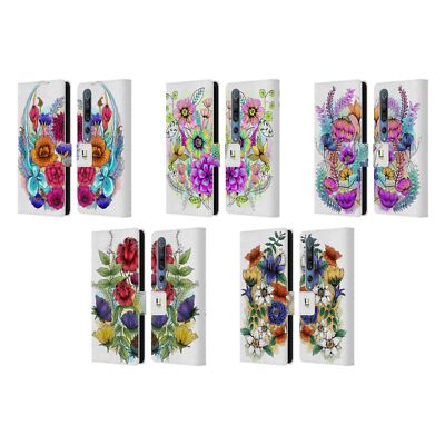 HEAD CASE DESIGNS WATERCOLOURED FLOWERS LEATHER BOOK CASE FOR XIAOMI PHONES