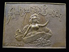 Anheuser Busch Budweiser St Louis Bergamot Brass Works Vintage Belt Buckle