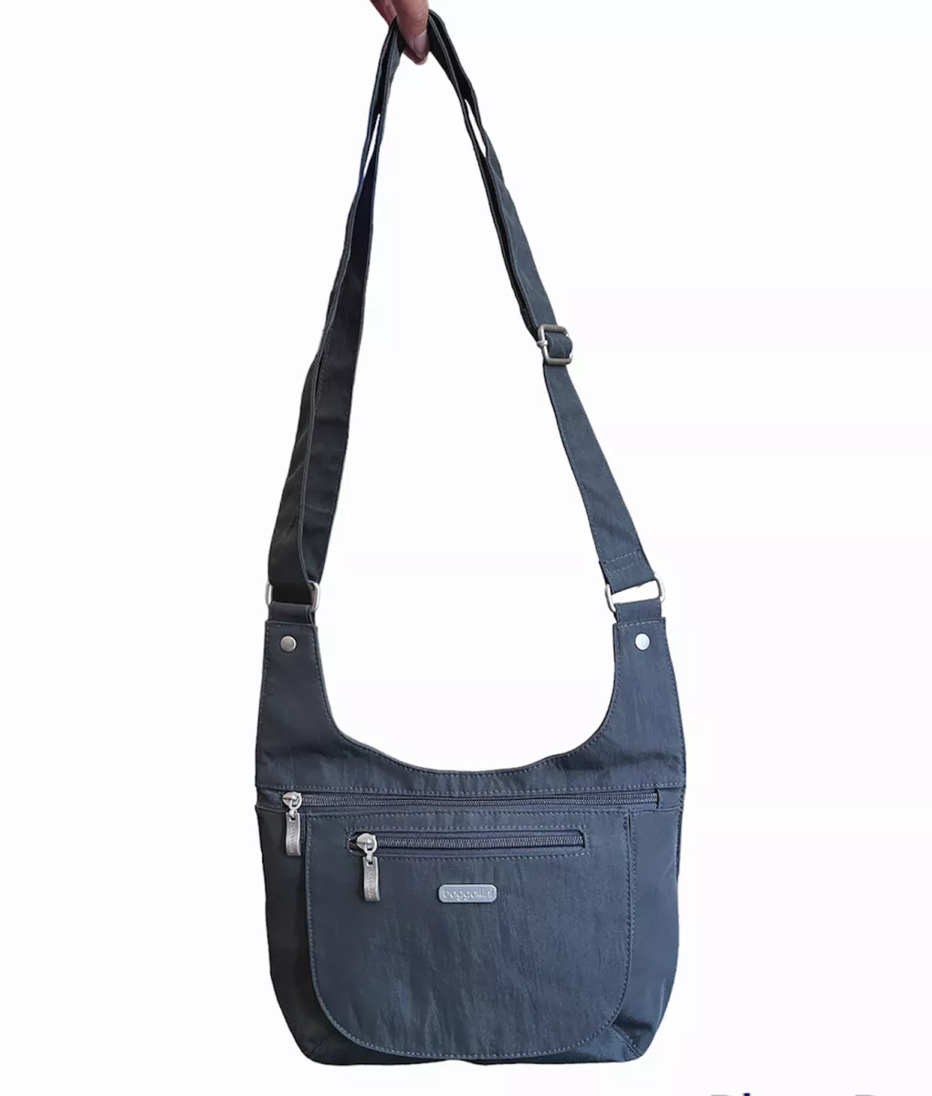 M black nylon crossbody bag with flap