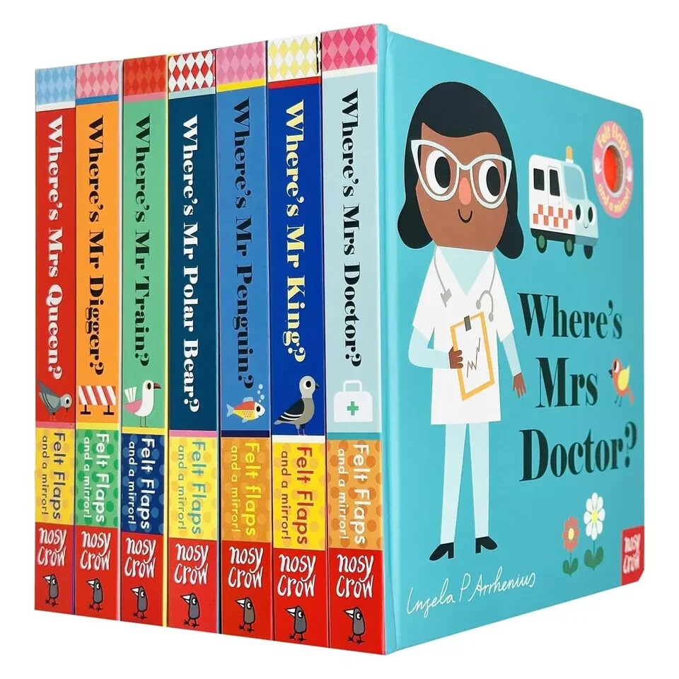 Felt Flaps Series 7 Books Collection Set By Ingela P Arrhenius Where's Mrs Docto