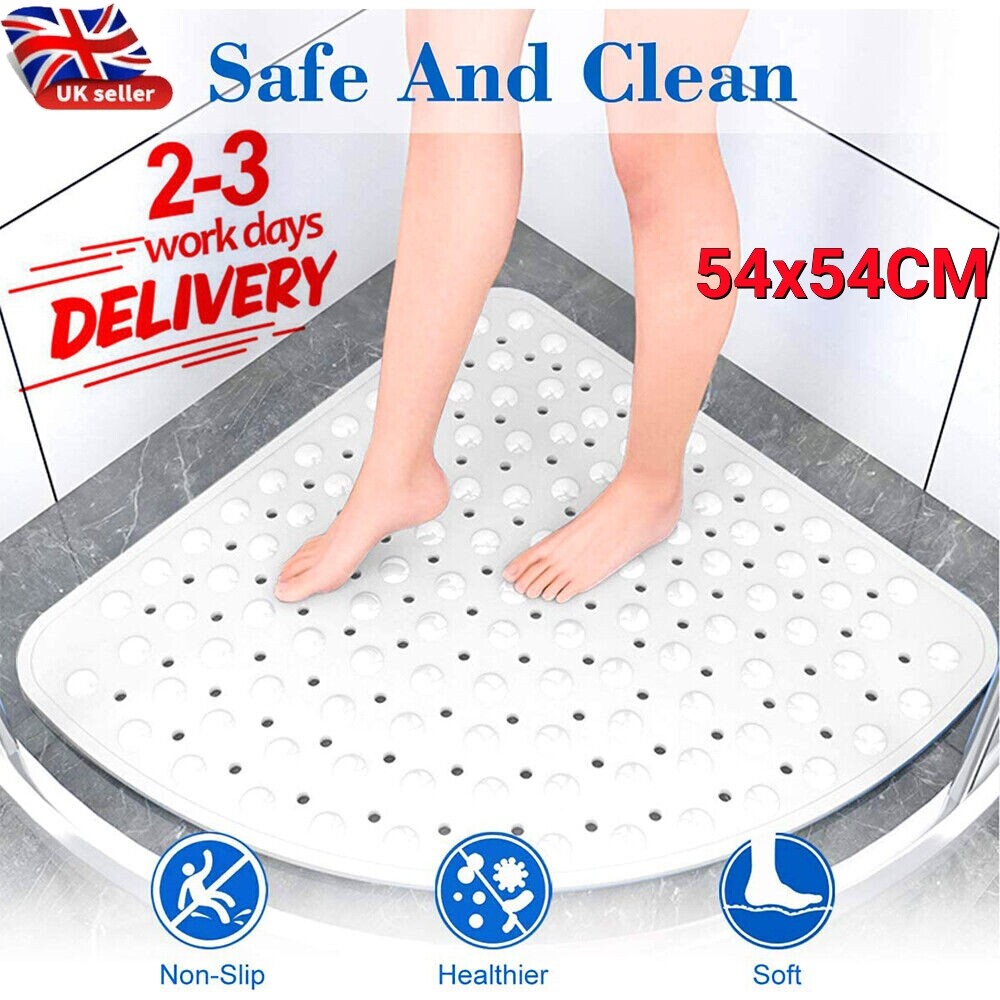 Shower Mat Non Slip Sector Rubber Corner Anti Mould Quadrant Bath Mat
